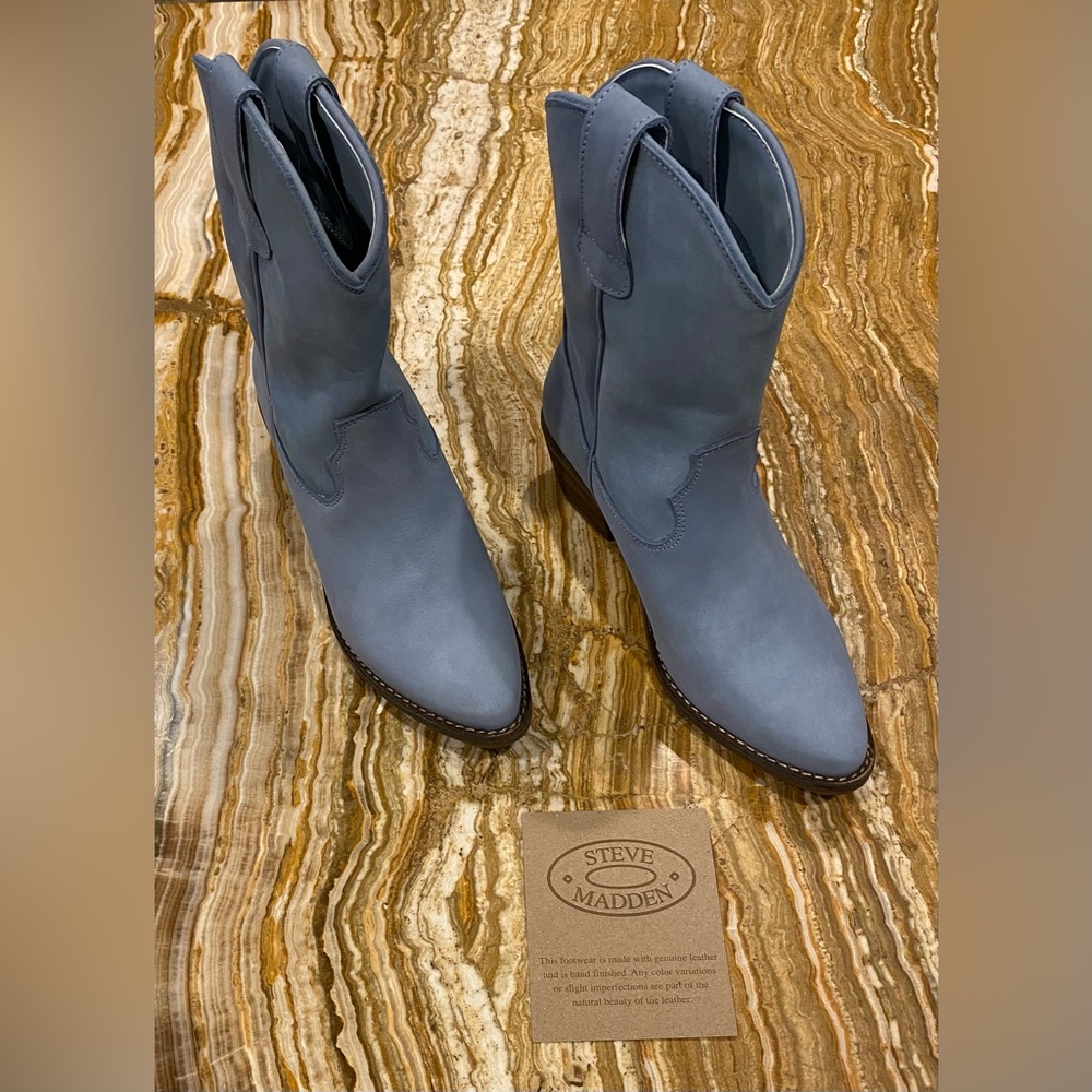 STEVE MADDEN BOOTIES HARMONY BLUE NUBUCK